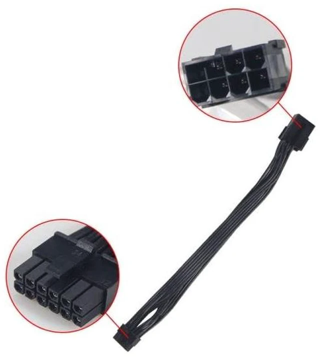 Alt view image 6 of 7 - AJMRTC Dual PCIe 6+2 8Pin Female to Mini 12Pin Male GPU Power Adapter Cable, Double 8Pin to 12Pin Graphics Card Power Converter Cable Compatible with NVIDIA GeForce RTX 3080 RTX 3090 RTX 30 Series GPU