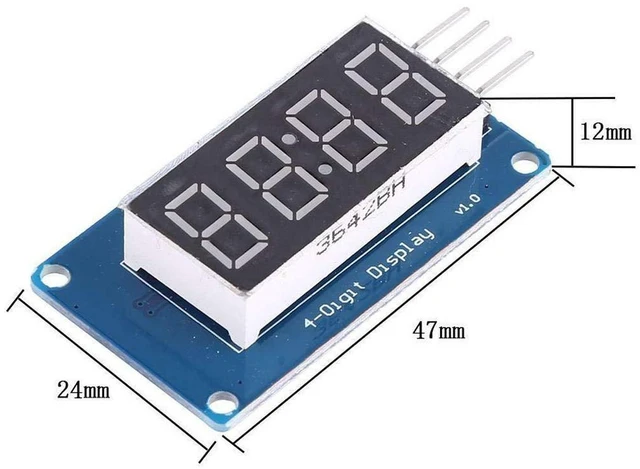 Alt view image 2 of 6 - AJMRTC 2Pcs 0.36 Inch 4-Digit 7-Segment LED Display Module, Red Common Anode Digital Tube with Colon, TM1637 Driver Chip, 2-Wire Serial Control for Arduino, STM32, Raspberry Pi DIY Clock Counter Proje