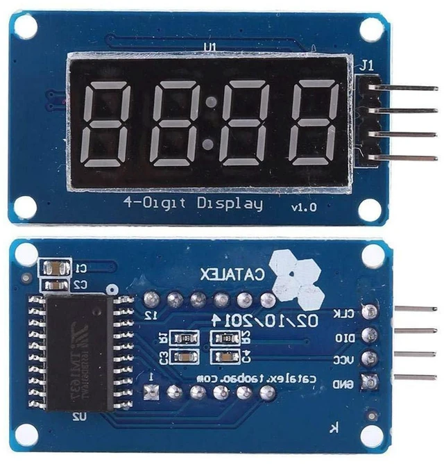 Alt view image 5 of 6 - AJMRTC 2Pcs 0.36 Inch 4-Digit 7-Segment LED Display Module, Red Common Anode Digital Tube with Colon, TM1637 Driver Chip, 2-Wire Serial Control for Arduino, STM32, Raspberry Pi DIY Clock Counter Proje