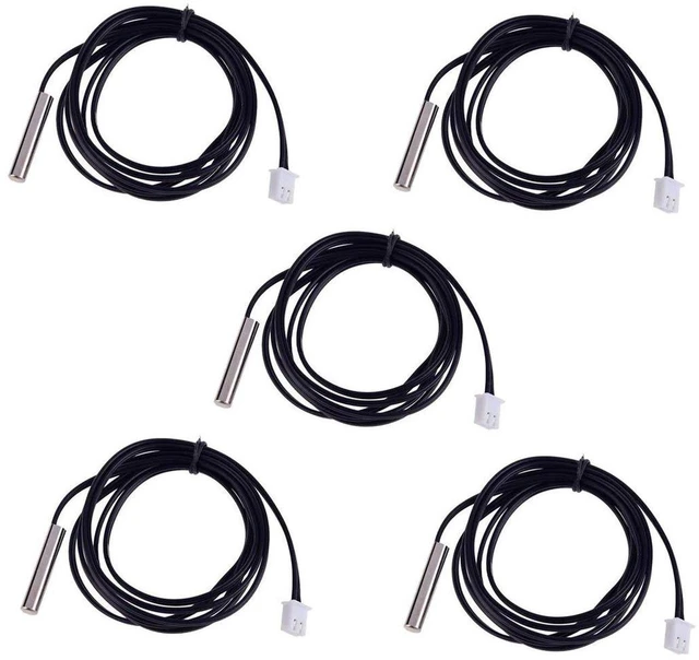 Main image of AJMRTC 5Pcs NTC Thermistor Temperature Sensor Probes, 100K 1% Tolerance B3950 Waterproof NTC Temperature Sensors, High Precision Metal Probe for 3D Printer, Boiler, HVAC, DIY Temperature Control Proje