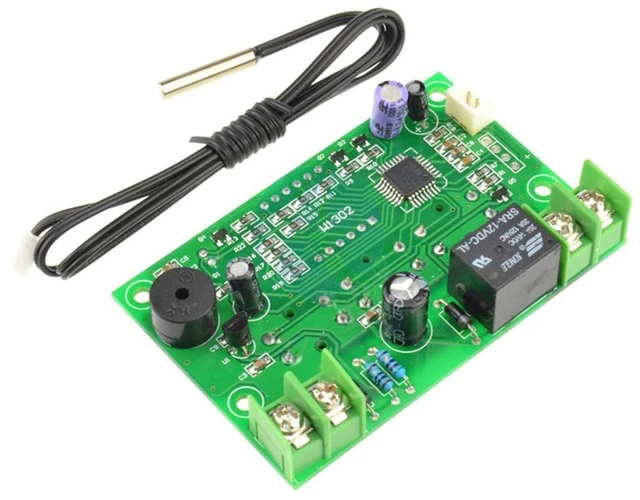 Alt view image 2 of 3 - AJMRTC XH-W1301 LED Digital Thermostat Module, 12V Intelligent Temperature Controller Switch with Waterproof 10K NTC Probe, Heating & Cooling Dual Mode, Hysteresis Adjustable for Incubator, Aquarium