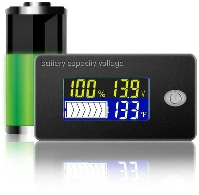 Alt view image 4 of 6 - AJMRTC Universal LCD Battery Monitor Meter, 12V Digital Voltmeter, Voltage Capacity Indicator and Temperature Tester, Multi-Function LCD Display Module for Lead Acid Lithium Battery, Car, Motorcycle