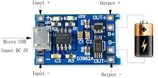 Alt view image 2 of 5 - AJMRTC 10Pcs TP4056 Lithium Battery Charging Module, 5V 1A Linear Charger Board, 18650 Li-ion Battery Charging Controller with Overcharge Over-Discharge Short Circuit Protection for Power Bank, DIY