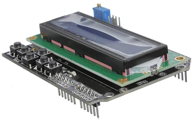 Alt view image 3 of 7 - AJMRTC 1602 LCD Keypad Shield, 16x2 Character LCD Expansion Board, Blue Backlight, 4.5-5.5V, HD44780 Display with 5 Navigation Keys for Microcontroller DIY Projects