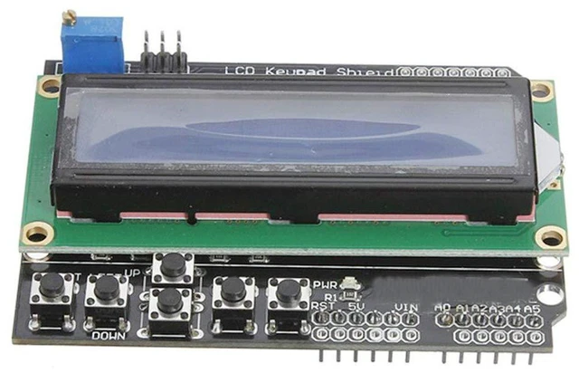 Alt view image 6 of 7 - AJMRTC 1602 LCD Keypad Shield, 16x2 Character LCD Expansion Board, Blue Backlight, 4.5-5.5V, HD44780 Display with 5 Navigation Keys for Microcontroller DIY Projects