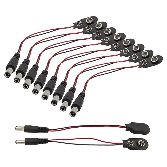 Alt view image 4 of 4 - AJMRTC 10Pcs 9V Battery Clips, I-Type Snap-on Leather Shell Battery Buckle Connector, 9 Volt Battery Holder Wire Leads for Electronic DIY Projects