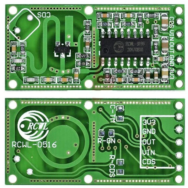 Alt view image 2 of 5 - AJMRTC 5Pcs RCWL-0516 Microwave Radar Sensor Module, Doppler Human Motion Detector, 3.3V Digital Output, Penetrable Non-PIR Induction for Smart Light and Alarm Projects