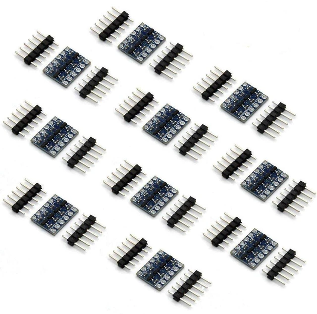 Main image of AJMRTC 10Pcs 4 Channel I2C IIC Logic Level Converter Module, Bi-Directional 3.3V to 5V Voltage Shifter for Cross-Voltage MCU and Sensor Communication