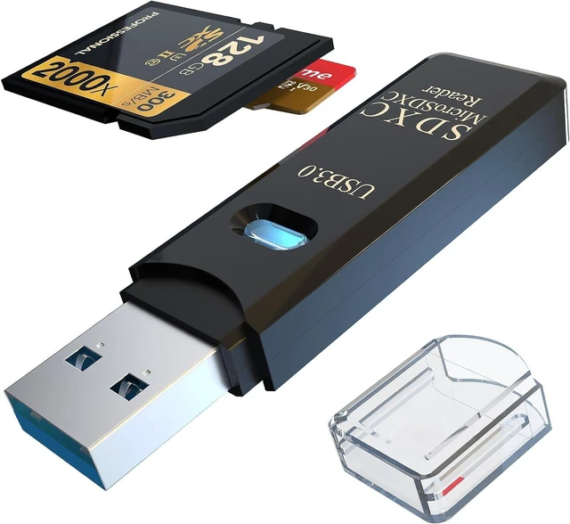 Alt view image 5 of 7 - AJMRTC USB 3.0 2-in-1 SD & Micro SD Card Reader, 5Gbps Super Speed Memory Card Adapter, UHS-I Compatible for SDXC, SDHC, MMC, RS-MMC, Micro SDXC, Micro SDHC, Black, 1 Pack