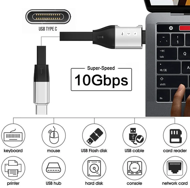 Alt view image 7 of 7 - AJMRTC USB C 1 to 2 OTG Splitter Cable, 10Gbps Data, PD 65W Fast Charging, Type-C OTG Adapter for iPhone 15 16, External Sound Card, DAC, SSD Hard Drive, Digital Headphones