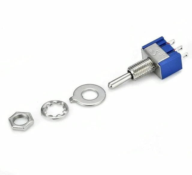 Alt view image 5 of 5 - AJMRTC 10Pcs SPDT Toggle Switch, 3 Pin 3 Position ON-OFF-ON Mini Toggle Switch, 6A 125V / 3A 250V for Electronic Circuit DIY, Model and Panel Control