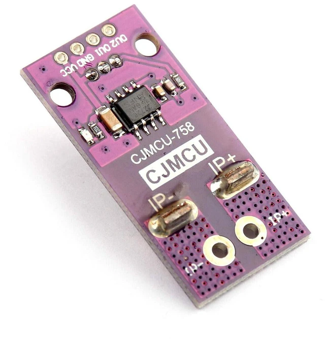 Alt view image 2 of 6 - AJMRTC ACS758LCB-050B-PFF-T 50A Hall Effect Linear Current Sensor Module, Bidirectional AC DC Current Detection Analog Output for Arduino Power Monitoring
