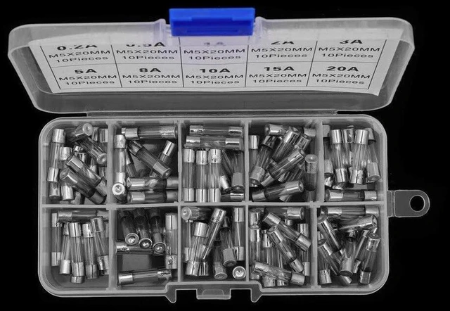 Alt view image 2 of 5 - AJMRTC 100Pcs 5x20mm Fast Blow Glass Tube Fuse Assortment Kit, 0.2A to 20A Mixed Current Rating, 250V Glass Fuses for Car, Power Supply, Electronic Circuit Overload Protection