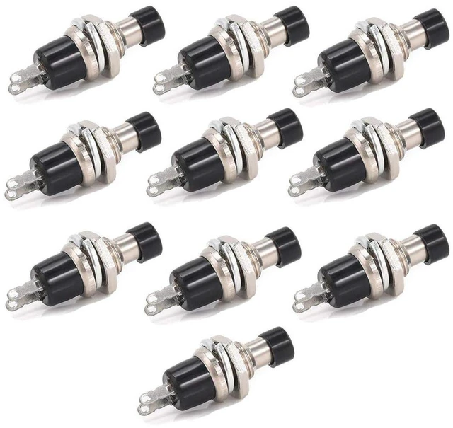 Main image of AJMRTC 10Pcs PBS-110 7mm Self-Locking Push Button Switches, 2 Pin Normally Open NO Latching ON/Off Tactile Buttons for PCB Electronic DIY