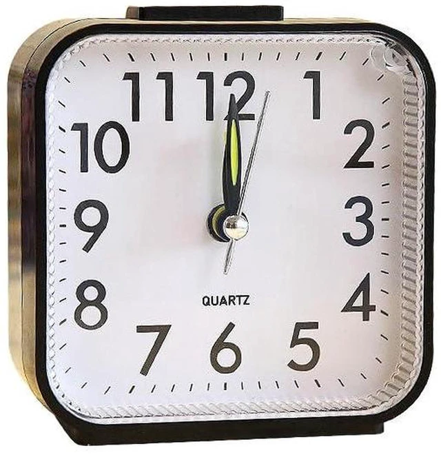 Main image of AJMRTC Analog Alarm Clock, Silent Non-Ticking Small Bedside Travel Clock with Snooze Function, Lightweight Battery Powered Desktop Clock for Bedroom, Office, Travel