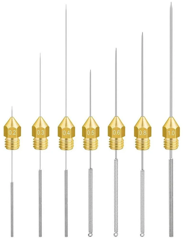 Alt view image 6 of 6 - AJMRTC 10Pcs 3D Printer Nozzle Cleaning Needle Kit, Stainless Steel Unclogging Needles, Mixed Sizes 0.15mm 0.2mm 0.25mm 0.3mm 0.35mm 0.4mm for 3D Printing Nozzle Blockage Removal
