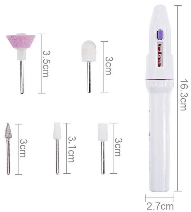 Alt view image 7 of 7 - AJMRTC Professional Electric Nail File Manicure Pedicure Set, Portable Electric Nail Cutter with 5 Interchangeable Grinding Heads for Nail Shaping, Buffing, Cuticle and Callus Removal