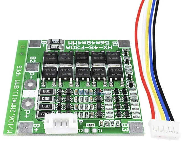 Alt view image 3 of 7 - AJMRTC 14.8V 4S 30A 18650 Li-ion Battery BMS Protection Board, Lithium Battery Charge Discharge Balance PCB Module for 4 Series 18650 Battery Pack
