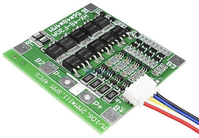 Alt view image 2 of 7 - AJMRTC 14.8V 4S 30A 18650 Li-ion Battery BMS Protection Board, Lithium Battery Charge Discharge Balance PCB Module for 4 Series 18650 Battery Pack
