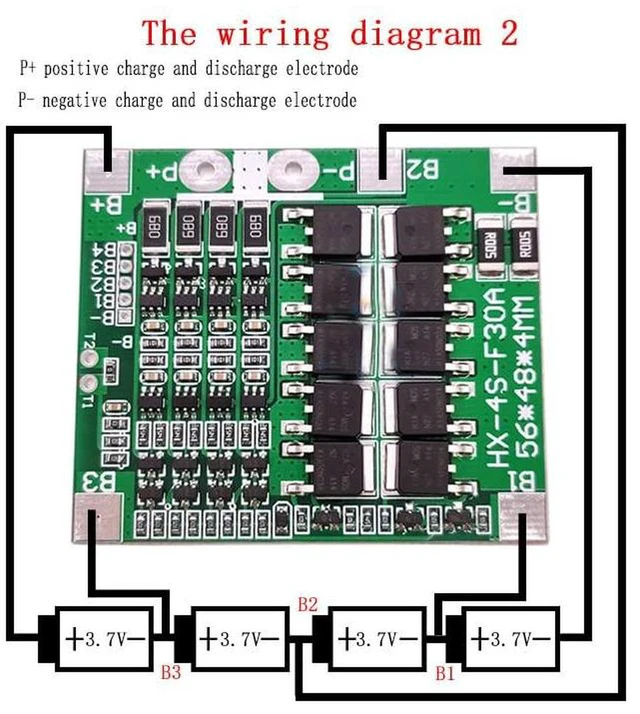 Alt view image 5 of 7 - AJMRTC 14.8V 4S 30A 18650 Li-ion Battery BMS Protection Board, Lithium Battery Charge Discharge Balance PCB Module for 4 Series 18650 Battery Pack