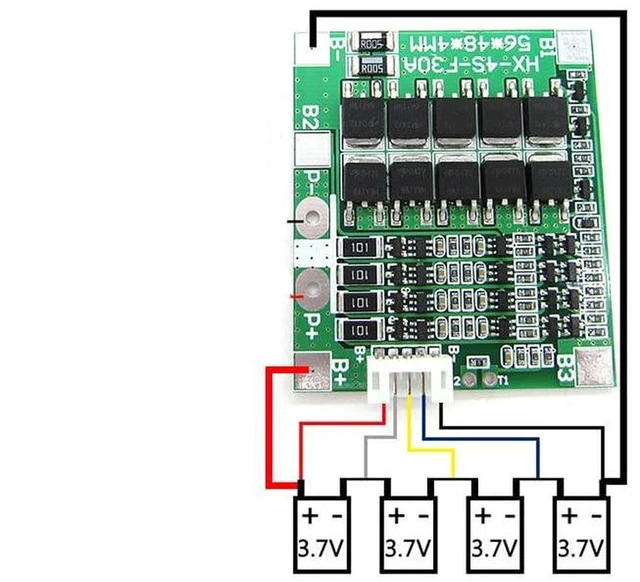 Alt view image 4 of 7 - AJMRTC 14.8V 4S 30A 18650 Li-ion Battery BMS Protection Board, Lithium Battery Charge Discharge Balance PCB Module for 4 Series 18650 Battery Pack