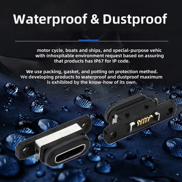 Alt view image 5 of 7 - AJMRTC 5 Pack Micro USB 2.0 Micro B 5Pin Female Socket, Waterproof Dustproof Panel Mount DIY Soldering Connector Port for Device Repair, Charging & Data Transmission