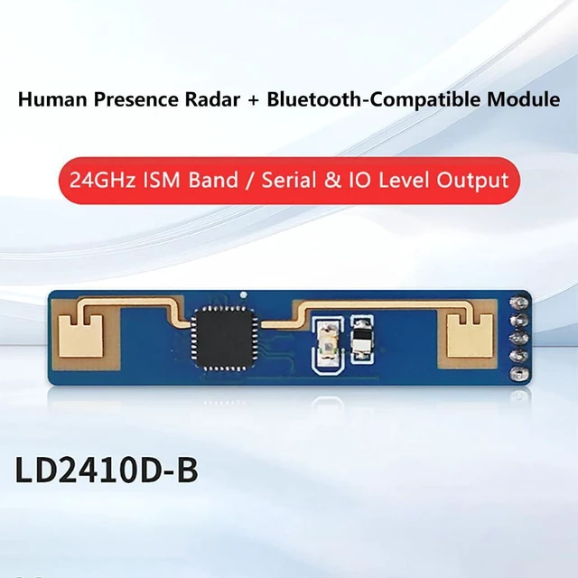 Alt view image 6 of 6 - AJMRTC HK-LD2410D-B 24GHz Millimeter Wave Human Presence Radar Sensor Module, 6M Static & Motion Perception Detector with TTL UART Serial, Bluetooth APP Configuration, Single Module for Smart Home