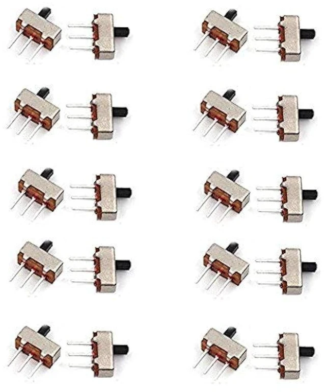 Main image of AJMRTC 20Pcs SS-12D00 Vertical Slide Switch, 1P2T SPDT 3Pin Mini Toggle Switch, 2 Position DIP PCB Mount Sliding Switch for Electronic DIY, Circuit Control