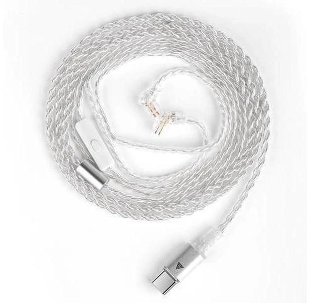 Main image of AJMRTC QKZ TC100 IEM Replacement Cable, Type-C Plug with Inline Microphone, 2Pin 0.75mm HiFi In Ear Monitor Upgrade Cord for KZ ZSN, ZSX PRO X, ZS10, CCA, TRN IEM Earphones