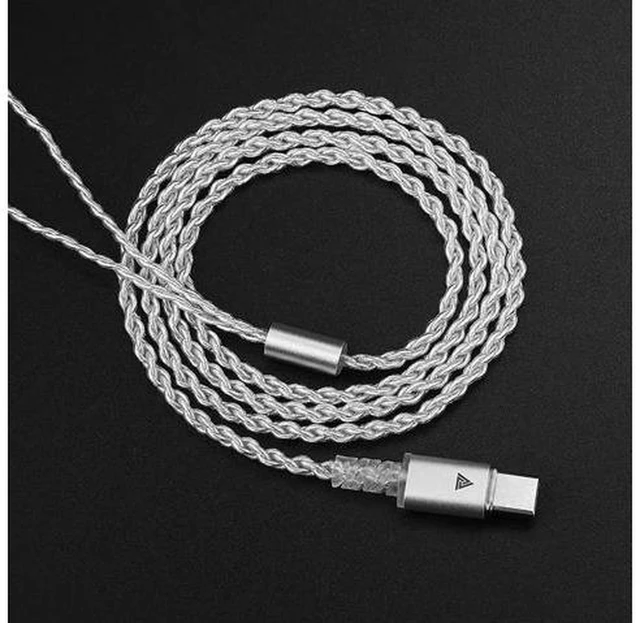 Alt view image 4 of 7 - AJMRTC QKZ TC100 IEM Replacement Cable, Type-C Plug with Inline Microphone, 2Pin 0.75mm HiFi In Ear Monitor Upgrade Cord for KZ ZSN, ZSX PRO X, ZS10, CCA, TRN IEM Earphones