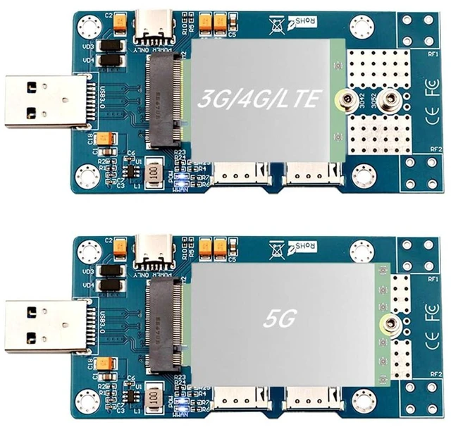 Alt view image 5 of 7 - AJMRTC M.2 NGFF Key B to USB 3.0 WWAN Adapter, Dual Nano SIM Card Slots with Auxiliary Power Input, Converter Board for 3G 4G LTE 5G M.2 Module (3042 / 3052)