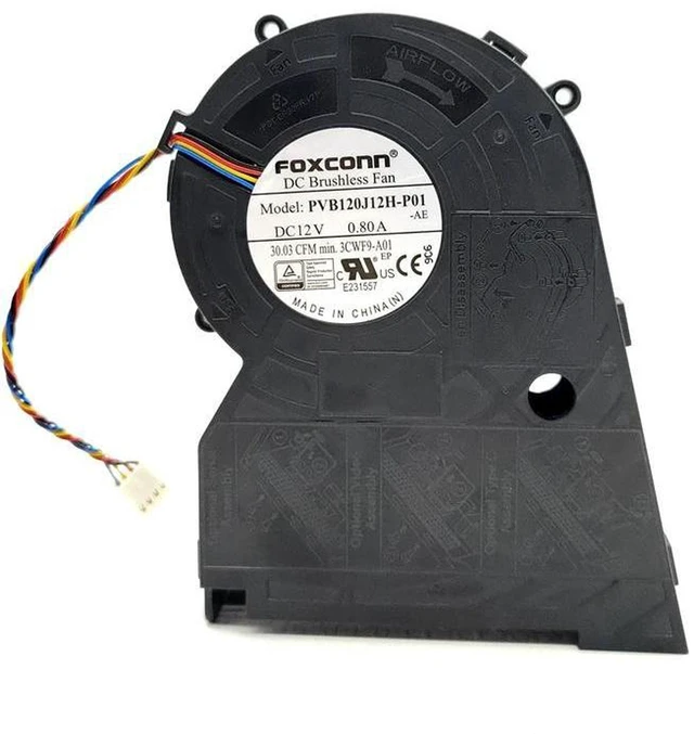 Alt view image 2 of 2 - AJMRTC PVB120J12H Side Blowing Centrifugal Fan, 140x110x33mm DC 12V 0.8A 4-Wire PWM Blower Fan for CPU Cooler, Industrial Equipment, Cabinet Ventilation