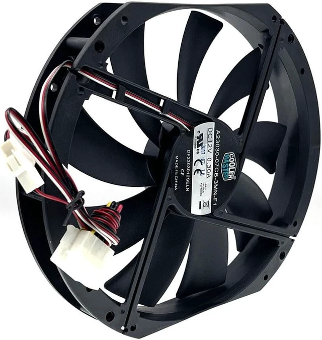 Alt view image 2 of 3 - AJMRTC A23030-07CB-3MN-F1 DF2303012SELN 230x200x30mm DC12V Large Airflow Case Fan, 23cm Low Noise Mute Axial Cooling Fan for PC Chassis, Server Cabinet, Industrial Equipment