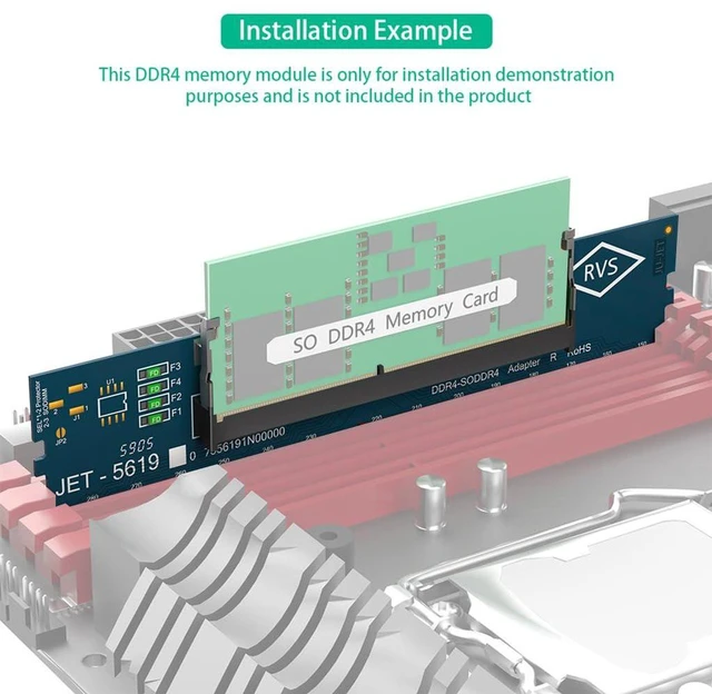 Alt view image 7 of 7 - AJMRTC DDR4 SO-DIMM to DDR4 U-DIMM Memory Adapter Card, Laptop DDR4 Notebook RAM Converter with Over-Current Protection, Convert SODIMM to Desktop UDIMM for RAM Testing and Reuse