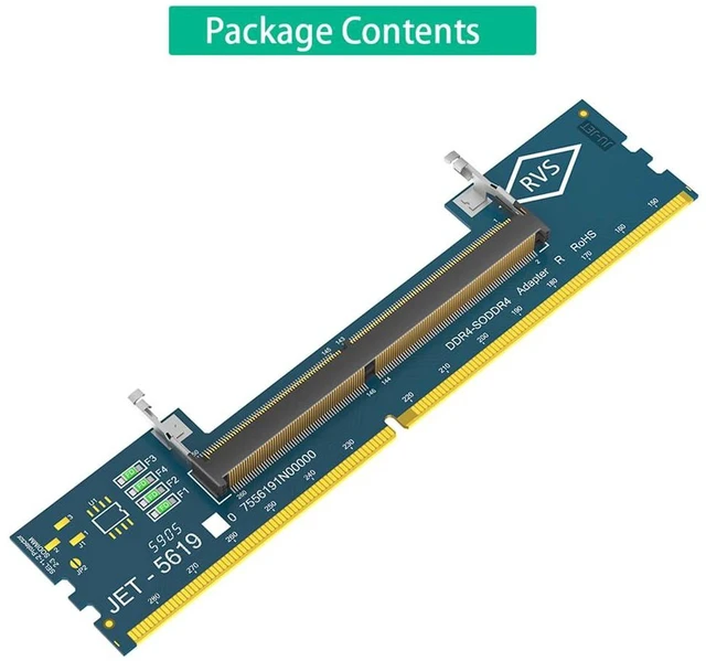 Alt view image 5 of 7 - AJMRTC DDR4 SO-DIMM to DDR4 U-DIMM Memory Adapter Card, Laptop DDR4 Notebook RAM Converter with Over-Current Protection, Convert SODIMM to Desktop UDIMM for RAM Testing and Reuse
