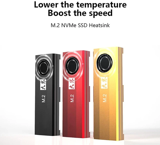 Alt view image 2 of 7 - AJMRTC M.2 2280 SSD Heatsink with Turbo Cooling Fan, 4-Layer Heat Dissipation Design, Tool-Free Clip-On Mount, 7000RPM Silent Fan, SATA Powered, Black Cold Dew Version for PCIe NVMe SATA M.2 2280 SSD