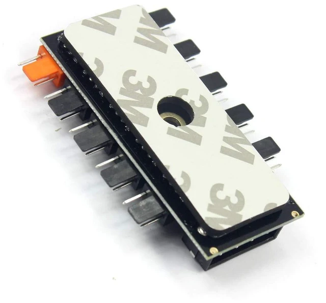 Alt view image 2 of 7 - AJMRTC 1-to-10 PWM Fan Hub Splitter, 12V 4-Pin PWM SATA Powered Fan Speed Controller with LED Indicator, Independent Fan Management for Mini PC, Desktop Chassis, Water Cooling & Multi-Fan Setup