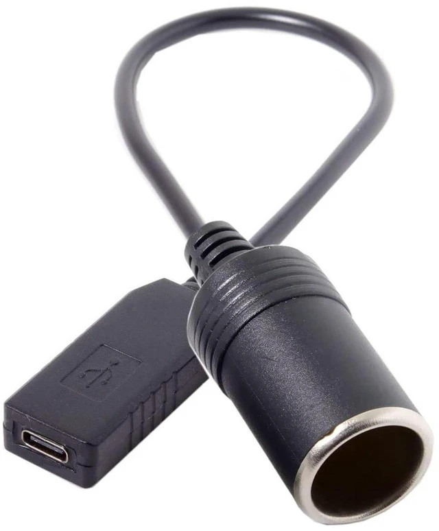 Main image of AJMRTC CY USB C to Cigarette Lighter Receptacle Cable, Built-in PD Trigger Chip, 20V 65W Max Power, Type-C Male to Car Cigarette Lighter Female Socket Power Adapter Cord for Car Air Pump, Dash Cam
