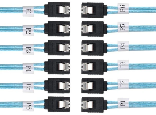Alt view image 5 of 6 - AJMRTC Mini SAS SAS4.0 Breakout Cable, 100CM 180 Degree, Mini SAS to 6 x SATA 7Pin Female Data Cable, 24Gbps High Speed Storage Cord for Server, RAID HBA, NAS, SATA HDD SSD Backplane Expansion