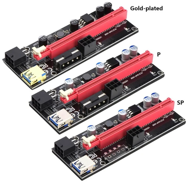Alt view image 6 of 7 - AJMRTC VER009S PCI-E 1X to 16X Riser Card, USB3.0 GPU Extension Adapter with 6-Pin Extra Power, 60CM Blue USB Cable for Graphics Card, Mining Rig & DIY PC Build