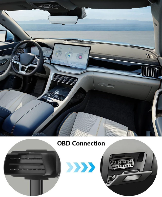 Alt view image 6 of 7 - AJMRTC Right Angle OBD2 to Type C Power Cable, OBD II 16Pin Male to USB-C Adapter, 12V 3A Output, 90 Degree L-Shape Connector for Dash Cam, GPS Tracker, Car Electronics