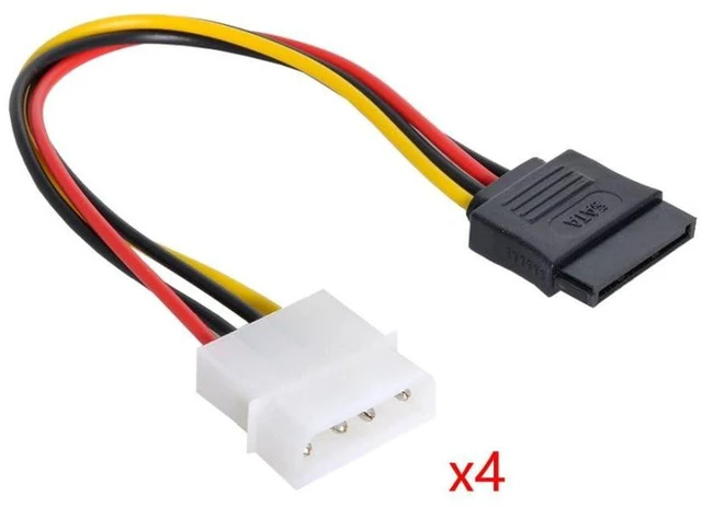 Alt view image 4 of 7 - AJMRTC Mini SAS SFF-8087 36Pin to 4 x SFF-8482 SAS Hard Drive Fanout Cable, 0.5M, with IDE 4Pin Power Connector for RAID HBA Controller Server Storage