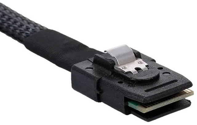 Alt view image 5 of 7 - AJMRTC Mini SAS SFF-8087 36Pin to 4 x SFF-8482 SAS Hard Drive Fanout Cable, 0.5M, with IDE 4Pin Power Connector for RAID HBA Controller Server Storage