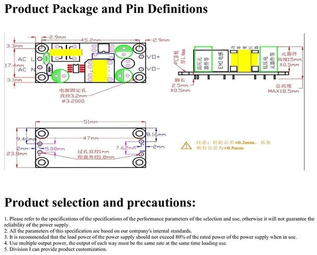 Alt view image 4 of 7 - AJMRTC 2Pcs AC-DC Isolated Switching Power Supply Module Board, AC 220V to DC 24V Step Down Converter for Industrial Control, Smart Home, LED Lighting, Electronic DIY Projects