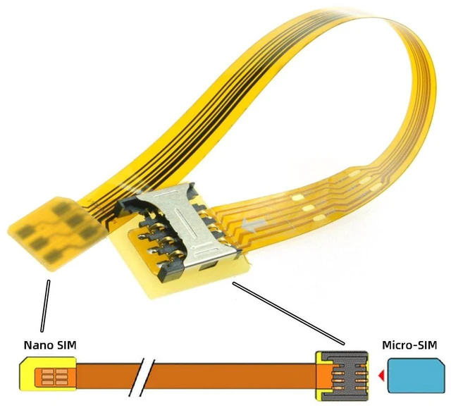 Alt view image 7 of 7 - AJMRTC Soft Flat FPC Micro SIM to Nano SIM Extension Cable Kit, Male to Female SIM Card Extender Cord, 10cm Flexible FPC Wire for Phone, GPS Tracker, IoT Device