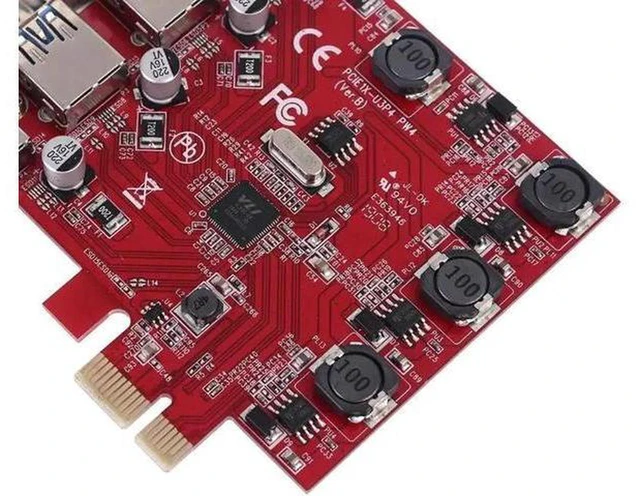 Alt view image 3 of 5 - AJMRTC PCIe to 4-Port USB 3.0 Expansion Card with Independent SATA Power Supply, VL805 Chipset PCI Express X1 USB3.0 Controller Add-on Card, 5Gbps SuperSpeed for Desktop PC, External SSD, Camera
