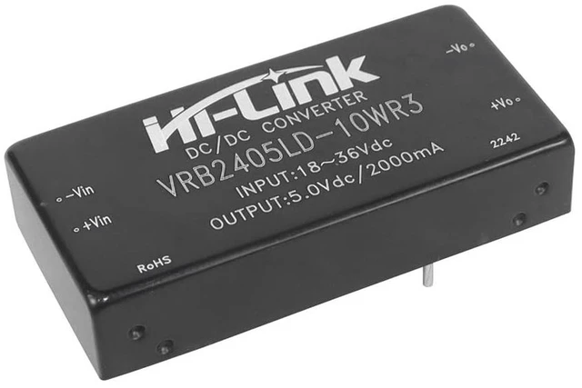 Alt view image 4 of 4 - AJMRTC 24V to 5V Isolated DC-DC Power Module, 10W 2000mA Isolated DCDC Converter, Optional 5V 12V 15V 24V Output, Pack of 2 Pcs (10D2405B)