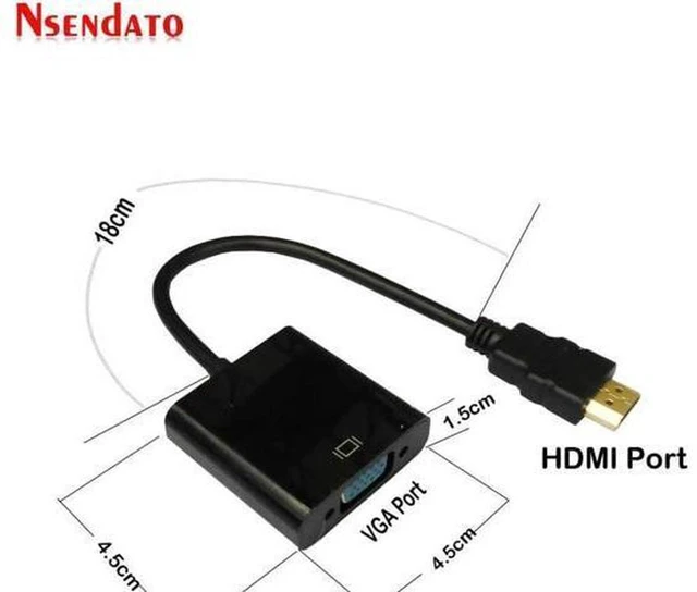 Alt view image 6 of 6 - AJMRTC HDMI to VGA Converter Adapter Cable, Digital to Analog Video Converter with Audio, 1080P HDMI Male to VGA Female Adapter for Laptop, PC, Monitor, Projector, 5 Pack
