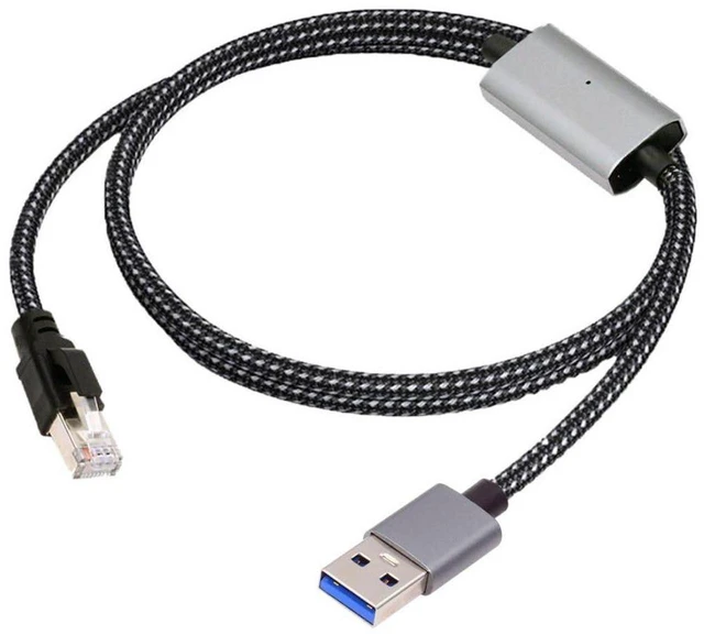 Main image of AJMRTC USB 3.0 to RJ45 Gigabit Ethernet Adapter Cable with AX88179 Chipset, 1000Mbps CAT7 Nylon Braided LAN Network Cord 1.2M for Laptop, PC, Game Console