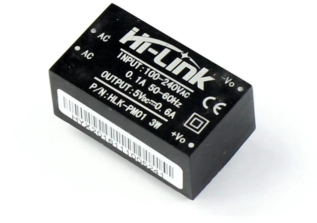 Main image of AJMRTC HLK-PM01 AC-DC Isolated Power Supply Module, 90-264V AC to 5V DC 3W Step-Down Switching Converter, Low Ripple Isolated Power Board for Smart Home Sensor, Relay, IoT Circuit (2 PCS)